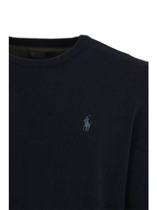 Maglione in lana con pony Navy POLO RALPH LAUREN | 710 876714001